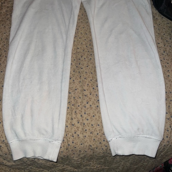 Forever 21 x Juicy Couture Rhinestone White Velour Track Pants - Picture 3 of 6